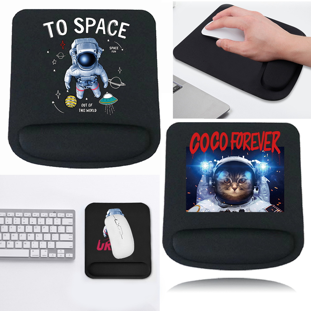 Laptop Accessories For Wrist Support - Mauspad, schwarze Schreibtischunterlage, Astronaut-Serie, für PC,