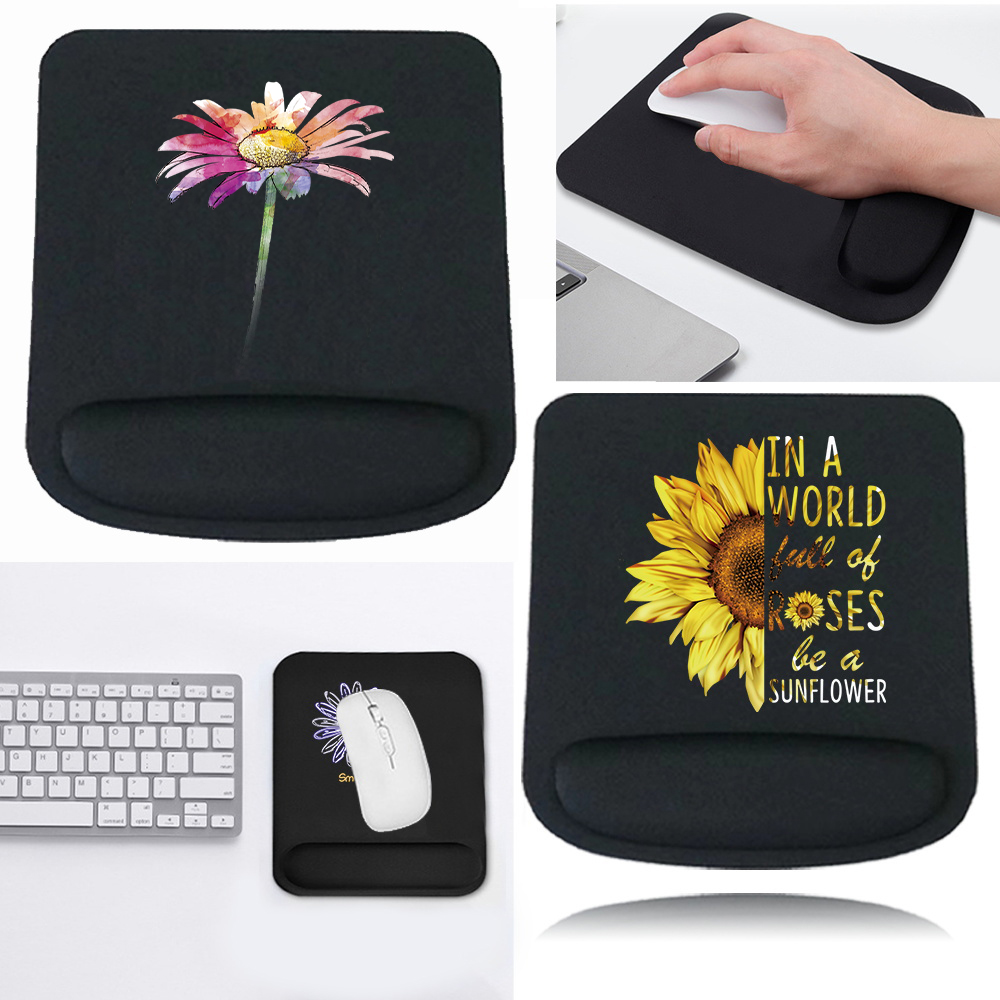 Laptop Accessories For Wrist Support - Handgelenkschutz-Mauspad lindert Handmüdung, Gänseblümchen-Muster-Serie, unterstützt Handgelenkstütze