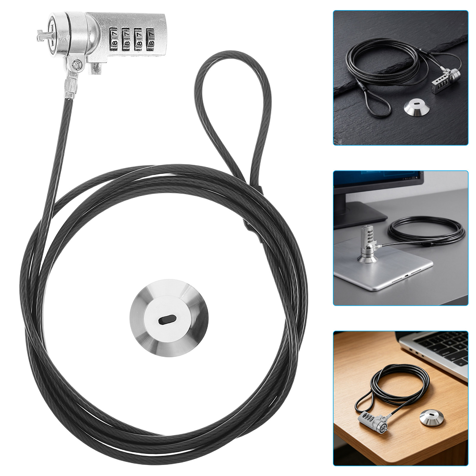 Laptop Lock Cable - 1 Set Laptop-Kombinationsschloss mit 1,8 m