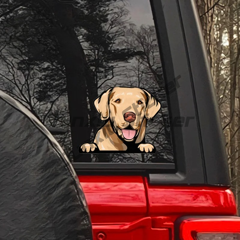Yellow Laptop Accessories - Labrador Retriever Peeker Autozubehör Gelbe Hundeaufkleber