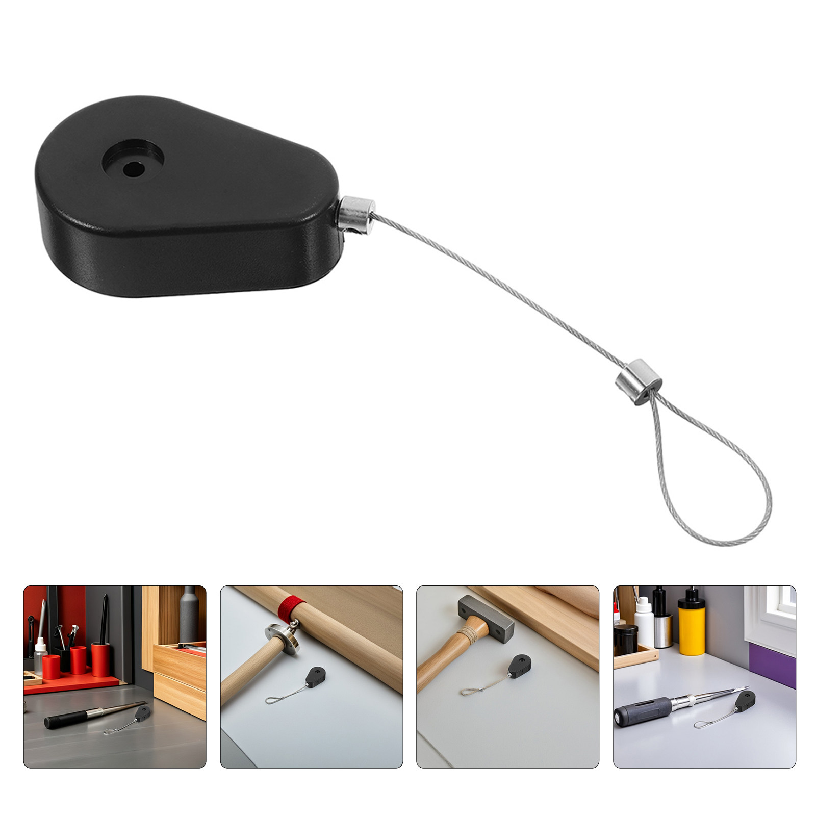 Laptop Lock Cable - 4-teiliges Einziehbares Sicherheitskabel-Set, Teleskopisches Diebstahlschutz-Kabel für