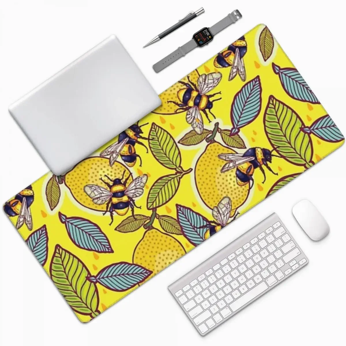 Yellow Laptop Accessories - Gelbe Zitrone und Biene Garten großes