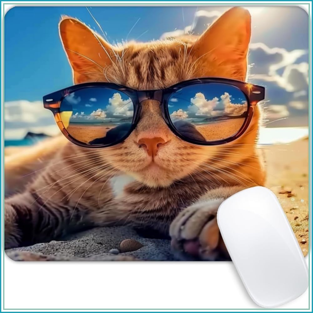 Laptop Accessories For Wrist Support - Sunshine Beach Cat Mauspad mit rutschfester