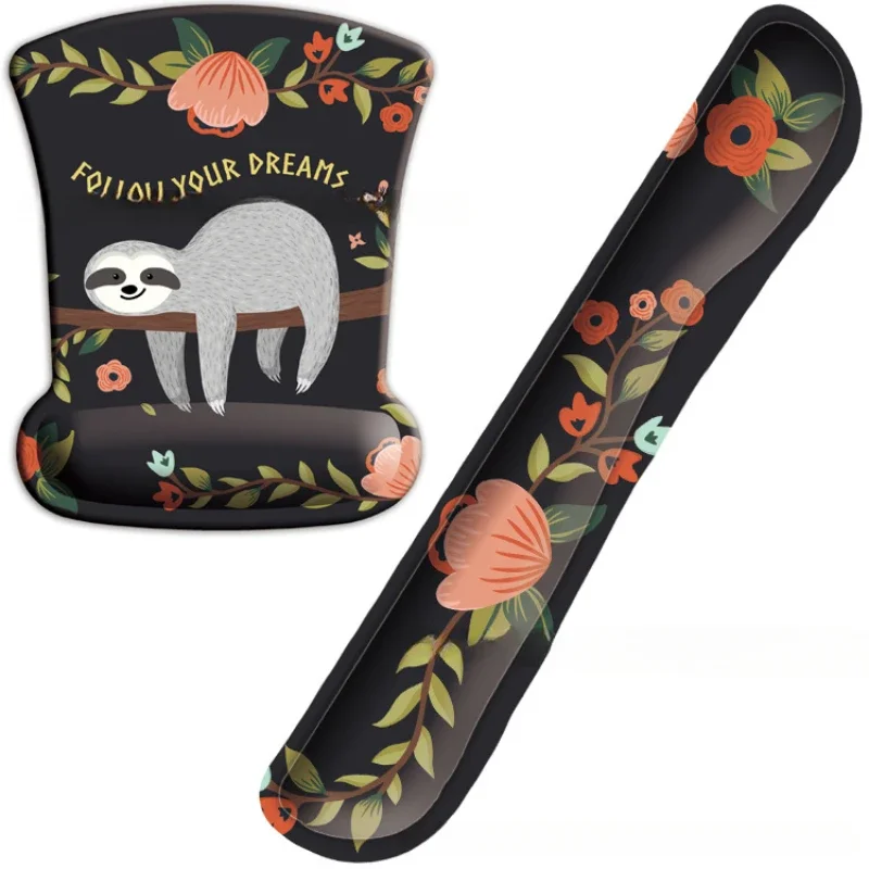 Laptop Accessories For Wrist Support - Niedliches Faultier-Memory-Foam-Handgelenkauflage-Mauspad, weiches, dickes, ergonomisches Komfort-Handgelenkstützkissen,